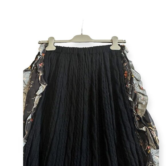 COMME DES GARÇONS Tricot Floral Print/Cable knit Midi Skirt, One size - Picture 8 of 16